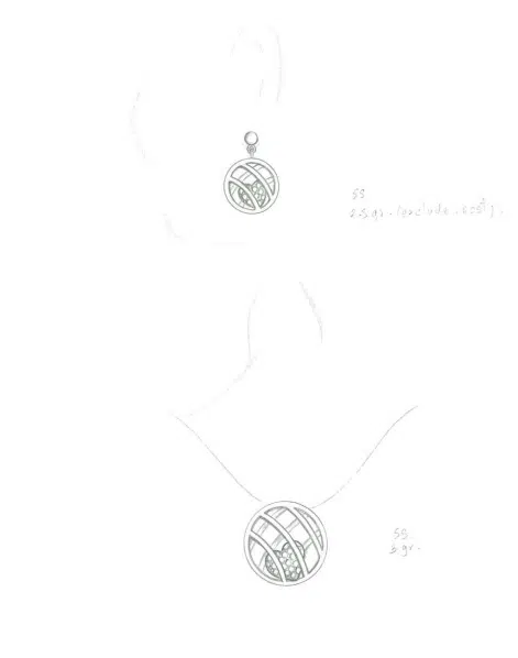 Jewelry design sketch for a new brand collection