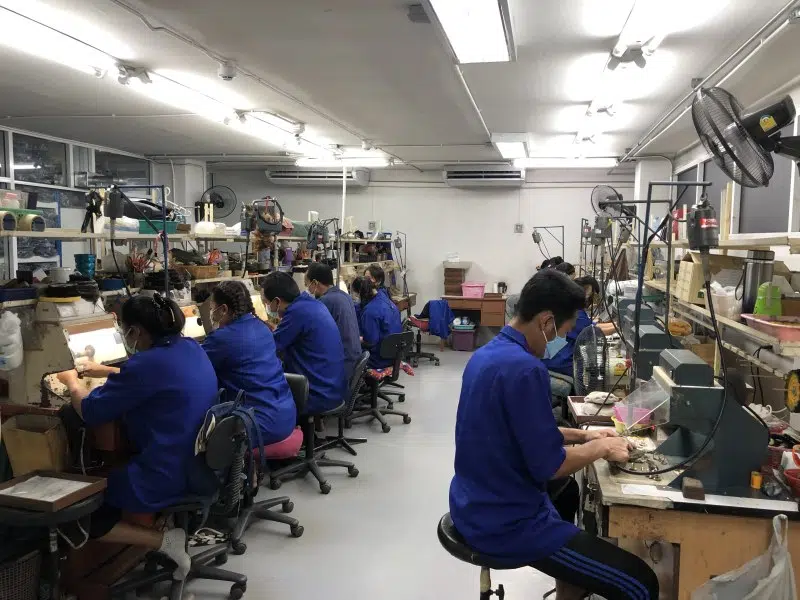Jewelry mass production facility at Maneekan Siam, Bangkok Thailand