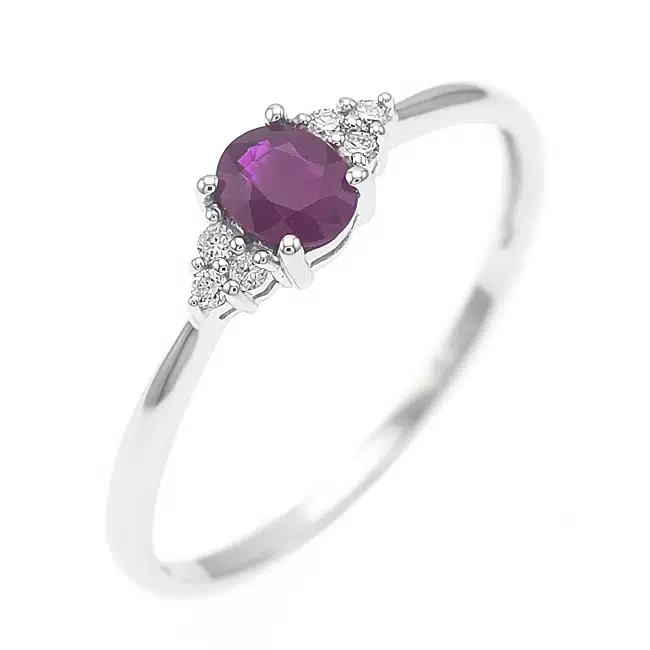 Lab-grown diamond in a precision four-prong setting